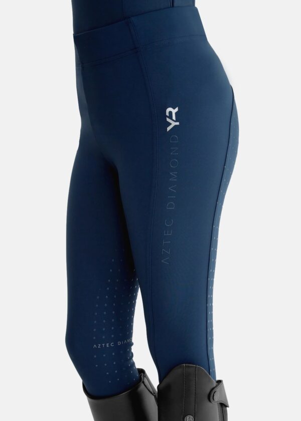 Aztec Diamond Young Rider Navy Full Seat Leggings - Image 2