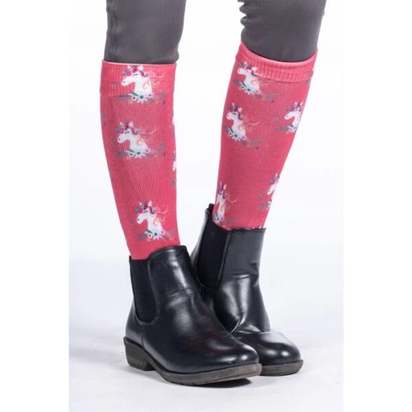 HKM Kids Riding Socks Wonderland Raspberry