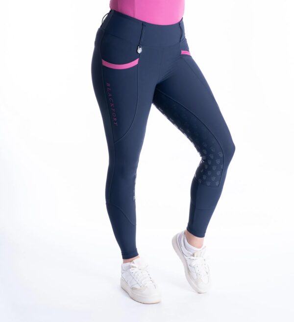 Blackfort Equestrian Navy / Watermelon Pink Training Tights 3.0 - Image 2