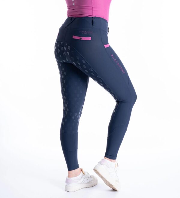 Blackfort Equestrian Navy / Watermelon Pink Training Tights 3.0 - Image 3