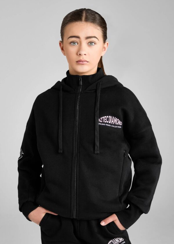 Aztec Diamond Young Rider Black/Pink Zip Hoody