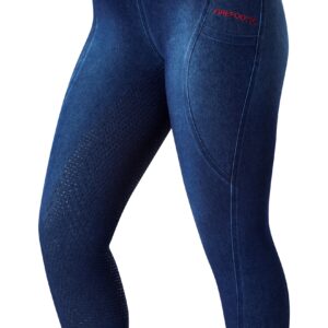 Firefoot Ladies Ellerton Blue Denim & Red Pull On Breeches