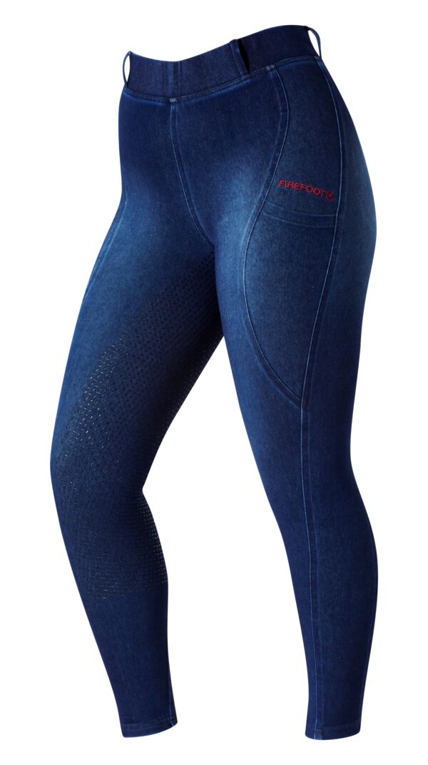 Firefoot Ladies Ellerton Blue Denim & Red Pull On Breeches