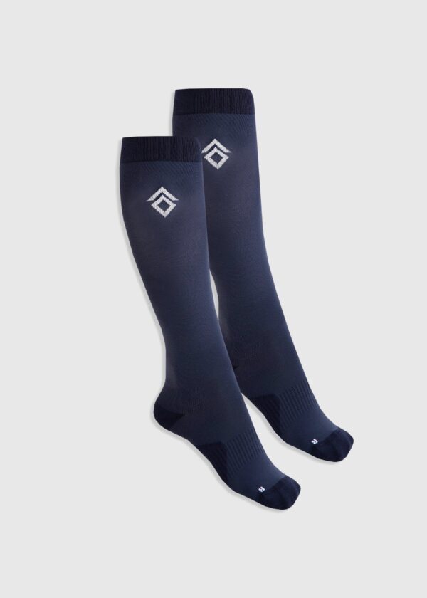Aztec Diamond Navy Pressure Padded Socks Twin Pack