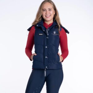 Blackfort Equestrian Navy & Silver Puffer Hooded Gilet