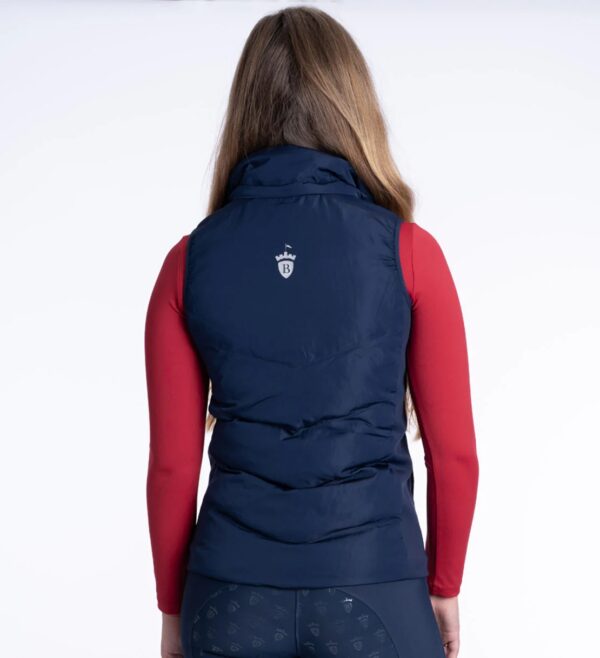 Blackfort Equestrian Navy & Silver Puffer Hooded Gilet - Image 3