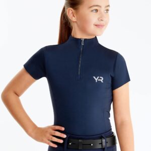 Aztec Diamond Navy Young Rider Short Sleeve Base Layer