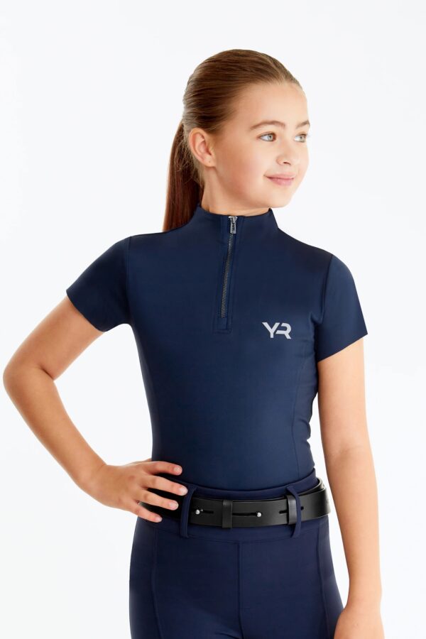 Aztec Diamond Navy Young Rider Short Sleeve Base Layer