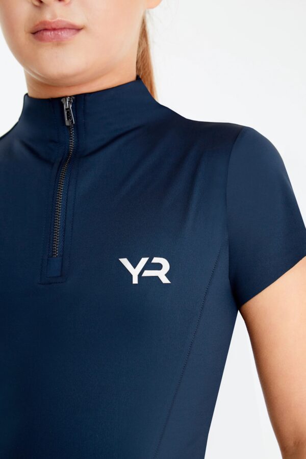 Aztec Diamond Navy Young Rider Short Sleeve Base Layer - Image 2