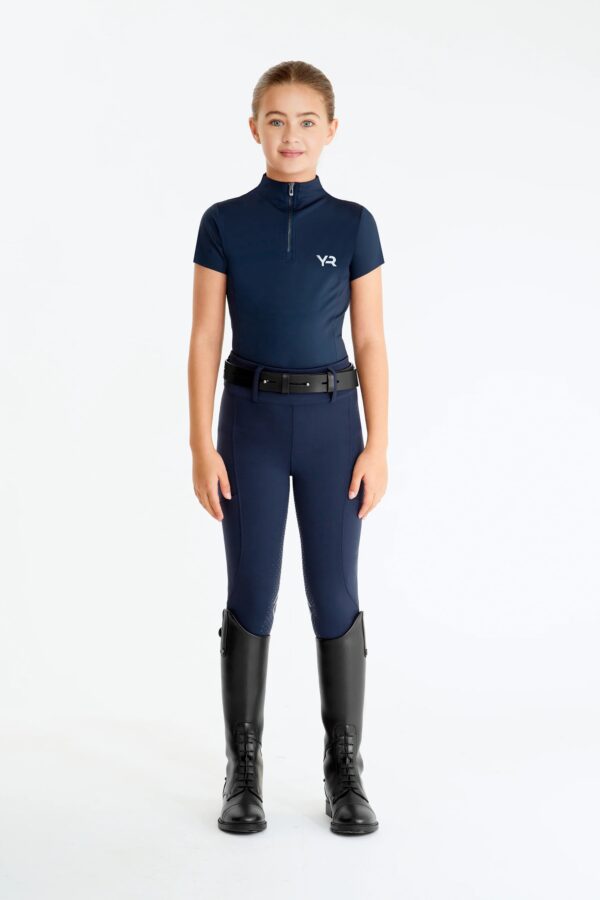 Aztec Diamond Navy Young Rider Short Sleeve Base Layer - Image 3