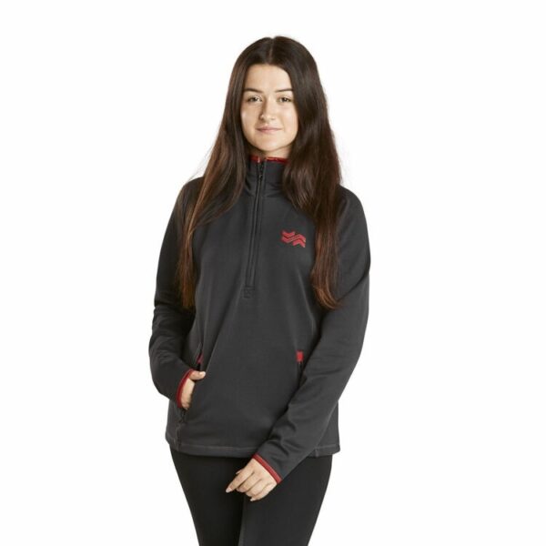 Firefoot Ladies Half Zip Top Grey/Marsala