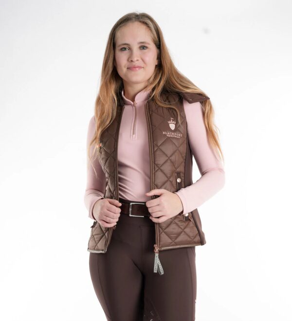 Blackfort Chocolate Quilted Hooded Gilet - Image 2