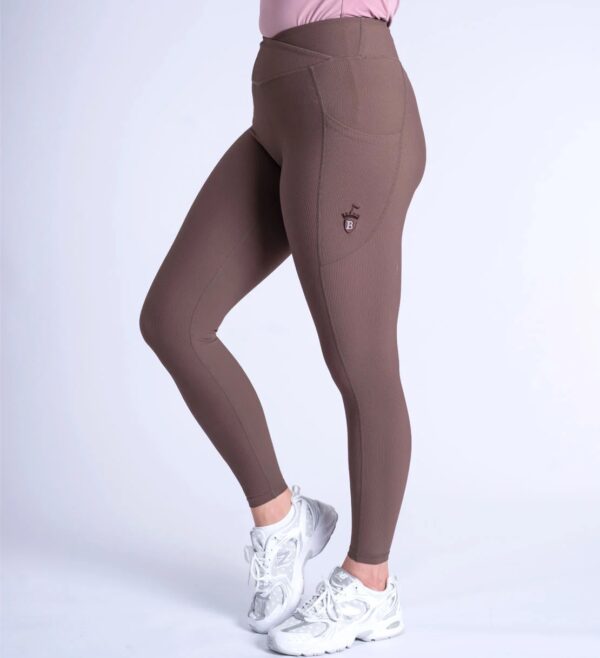 Blackfort Chocolate Ribbed Wrap Leggings - Image 2