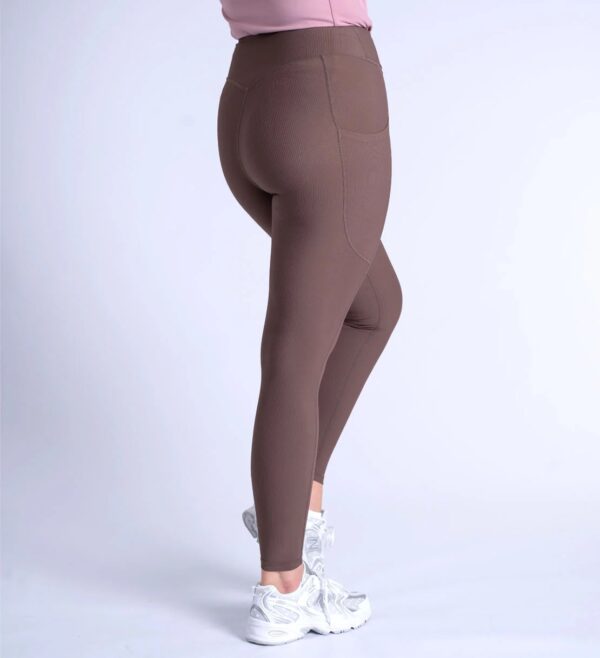 Blackfort Chocolate Ribbed Wrap Leggings - Image 3