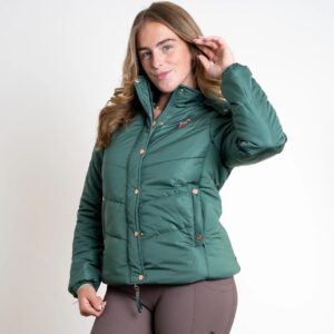 Blackfort Equestrian Olivia Green Puffer Coat Short