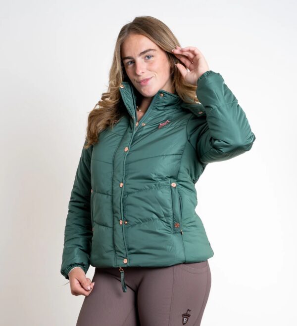 Blackfort Equestrian Olivia Green Puffer Coat Short