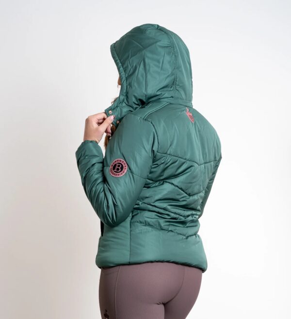 Blackfort Equestrian Olivia Green Puffer Coat Short - Image 3