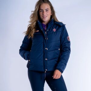 Blackfort Equestrian Olivia Navy Puffer Coat Short