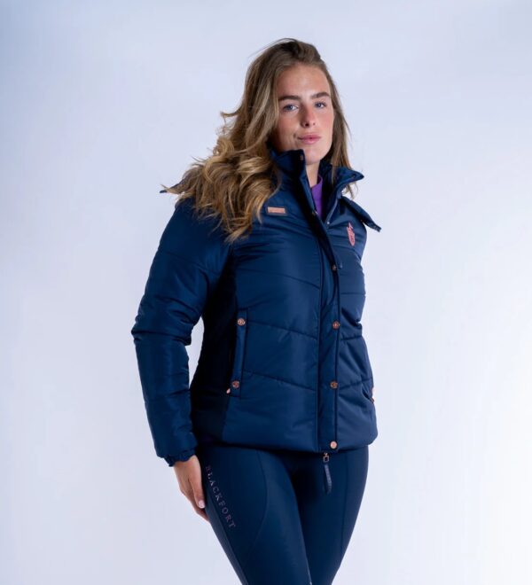 Blackfort Equestrian Olivia Navy Puffer Coat Short - Image 2