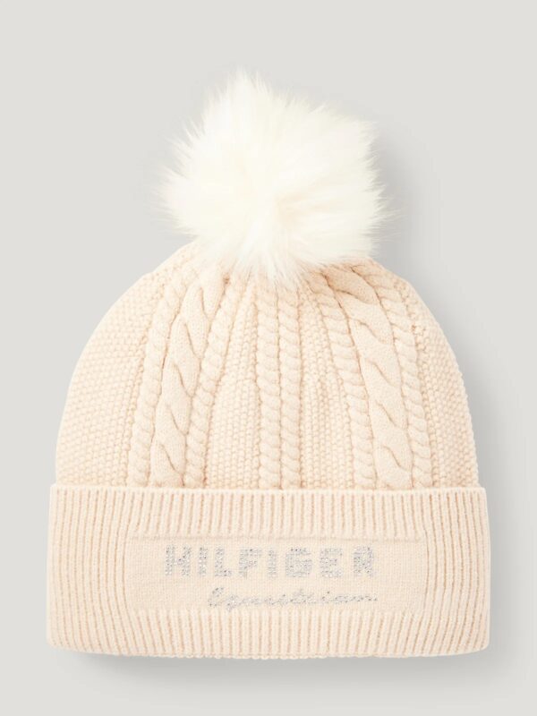 Tommy Hilfiger Perry Pompom Beanie Taupe - Image 2