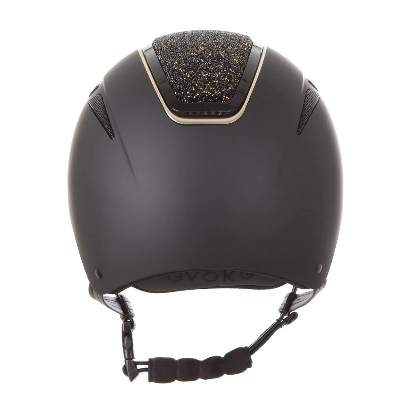 Evoke Callisto Classic Peak Riding Hat - Black/Gold Crystal - Image 2