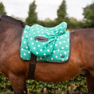 Supreme Products Ride on Dotty Fleece Saddle Cover Gorgeous Green