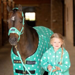 Supreme Products Dotty Fleece Head Collar & Lead Rope Gorgeous Green