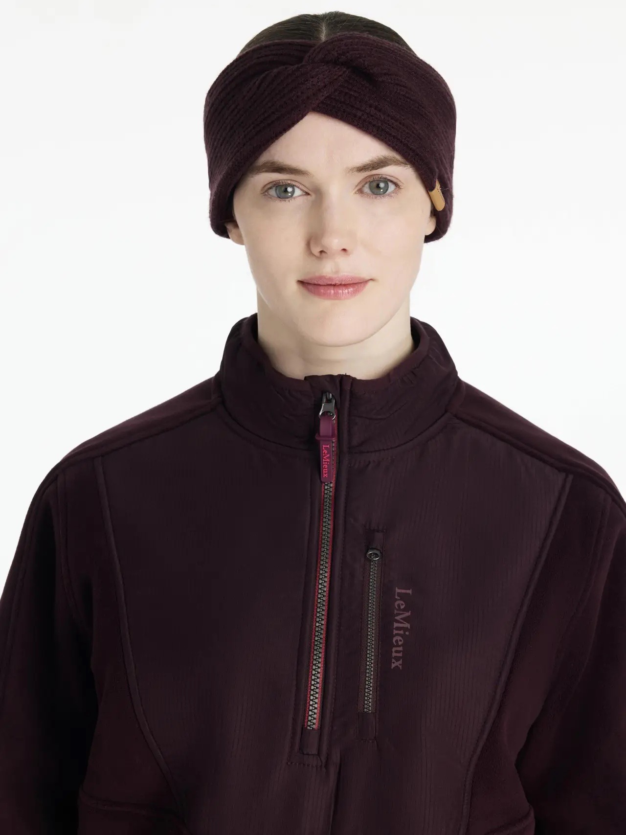 LeMieux Clara Rib Knot Headband Damson - Image 3