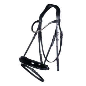 HKM Flora Bridle Black Patent Bling Browband