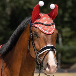 QHP Merry Christmas Ear Net - Red