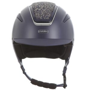 Evoke Callisto Classic Peak Riding Helmet in Navy/Navy Crystal