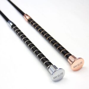 KM Elite Dressage Whip Black Grip with Crystal Spiral