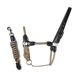 Cameo Mocha Rope Leather Headcollar & Leadrope Copy