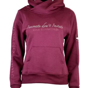 Bloomfields Kids Amelia Burgundy & Silver Rhinestones Cross Necked Hoodie