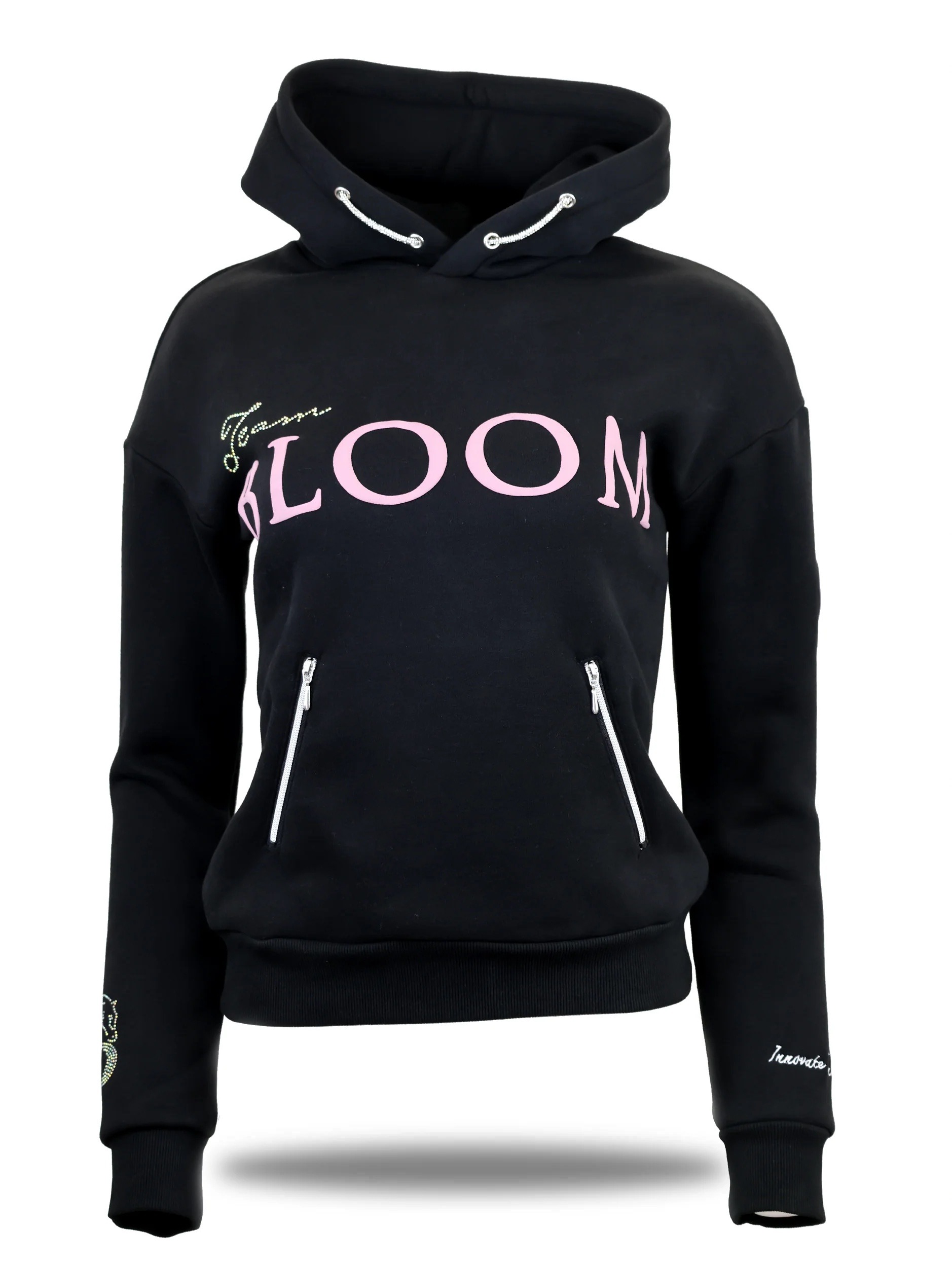 Bloomfields Lexi - Bubble Print Logo Hoodie in Black