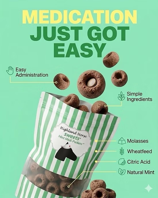 Highland Horse Treats Mint Medi-Pockets™ Horse Treat for Pills and Medication - Image 2