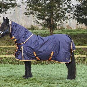 Firefoot Turnout Rug Zero Fill Detachable Neck Navy/Orange