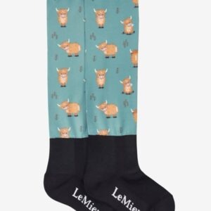 LeMieux Footsie Socks Highland Cow/Aloe