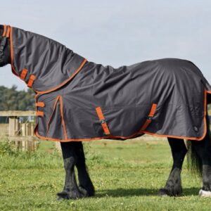 Firefoot 200g Detachable Neck Turn Out Rug Grey/Orange 1200D